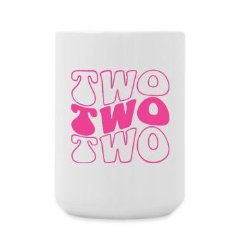 Deux 2ème anniversaire pour les filles de 2 ans - Grande tasse 440 ml - blanc - Devant