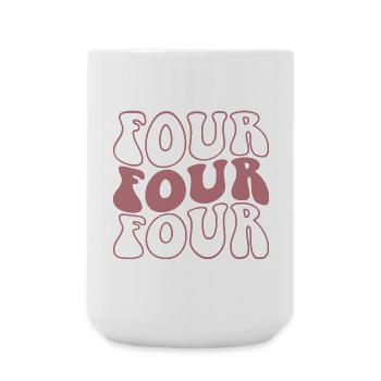 Four 4th Birthday For Girls 4 Years Old - Large Mug 440 ml - white - Front
