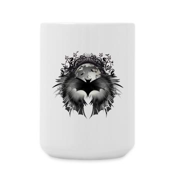 Fledermaus und Vollmond als geheimnisvolles Motiv - Große Tasse 440 ml - Weiß - Vorne