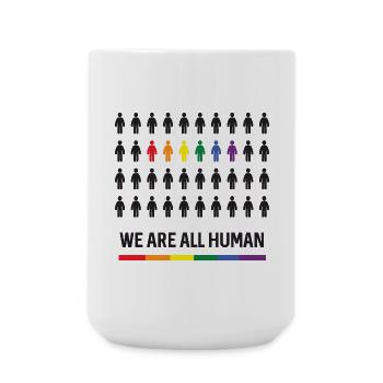 Mois de la fierté LGBTQ - Nous sommes tous humains - Grande tasse 440 ml - blanc - Devant