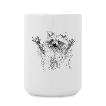 Waschbär - Große Tasse 440 ml - Weiß - Vorne