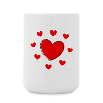 Saint-Valentin cœur rouge, st.valentin - Grande tasse 440 ml - blanc - Devant