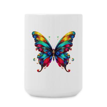 Schmetterling - Große Tasse 440 ml - Weiß - Vorne