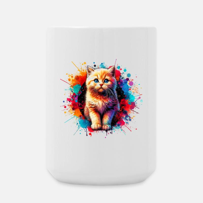 Cat - Large Mug 440 ml - white