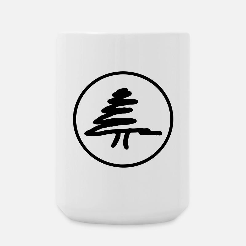 Fir tree in a circle - Large Mug 440 ml - white