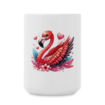 Flamingo - Große Tasse 440 ml - Weiß - Vorne