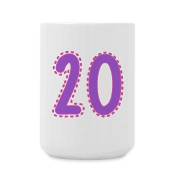 20. 20 ANS. 20e ANNIVERSAIRE. ANNIVERSAIRE 20 ANS. - Grande tasse 440 ml - blanc - Devant