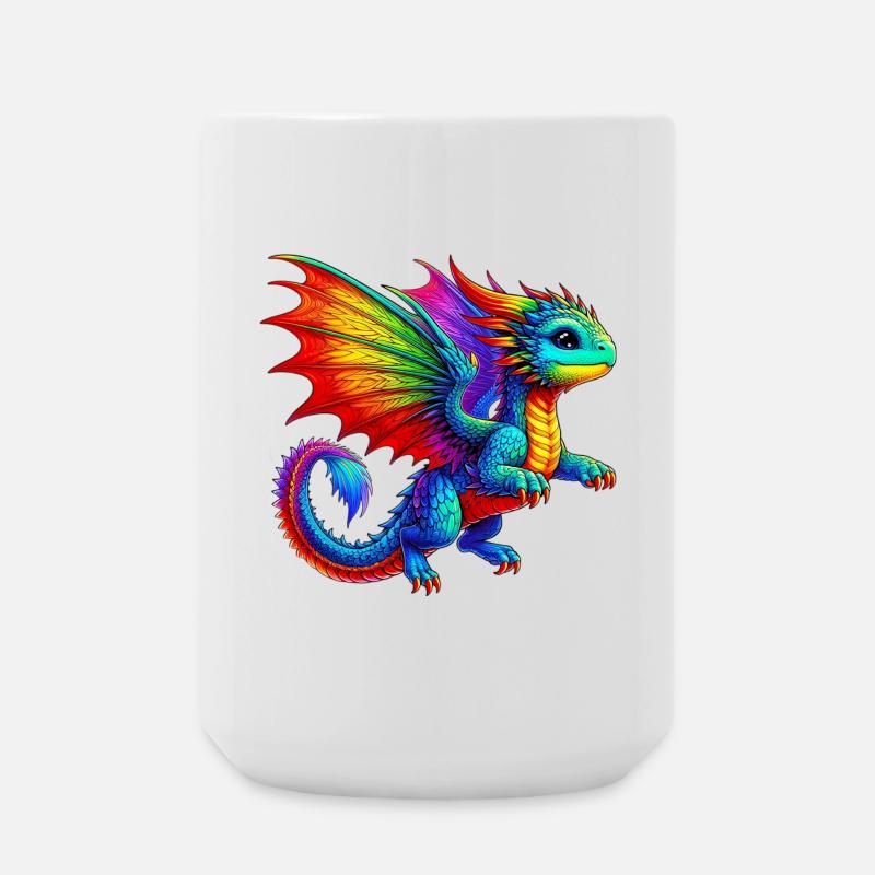 Drache - Große Tasse 440 ml - Weiß