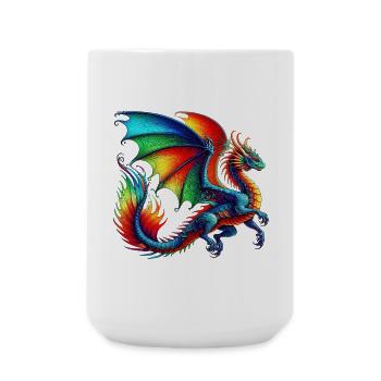 Drache - Große Tasse 440 ml - Weiß - Vorne
