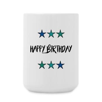 ANNIVERSARY. HAPPY BIRTHDAY. HAPPY BIRTHDAY. - Large Mug 440 ml - white - Front