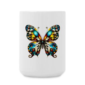 Schmetterling - Große Tasse 440 ml - Weiß - Vorne