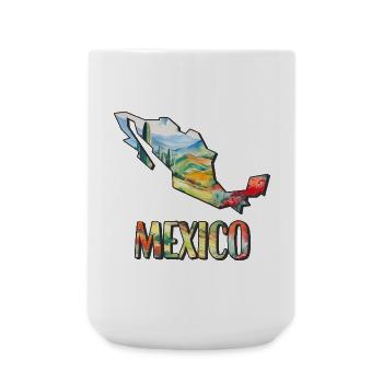 Aquarell Landkarte Mexiko - Große Tasse 440 ml - Weiß - Vorne