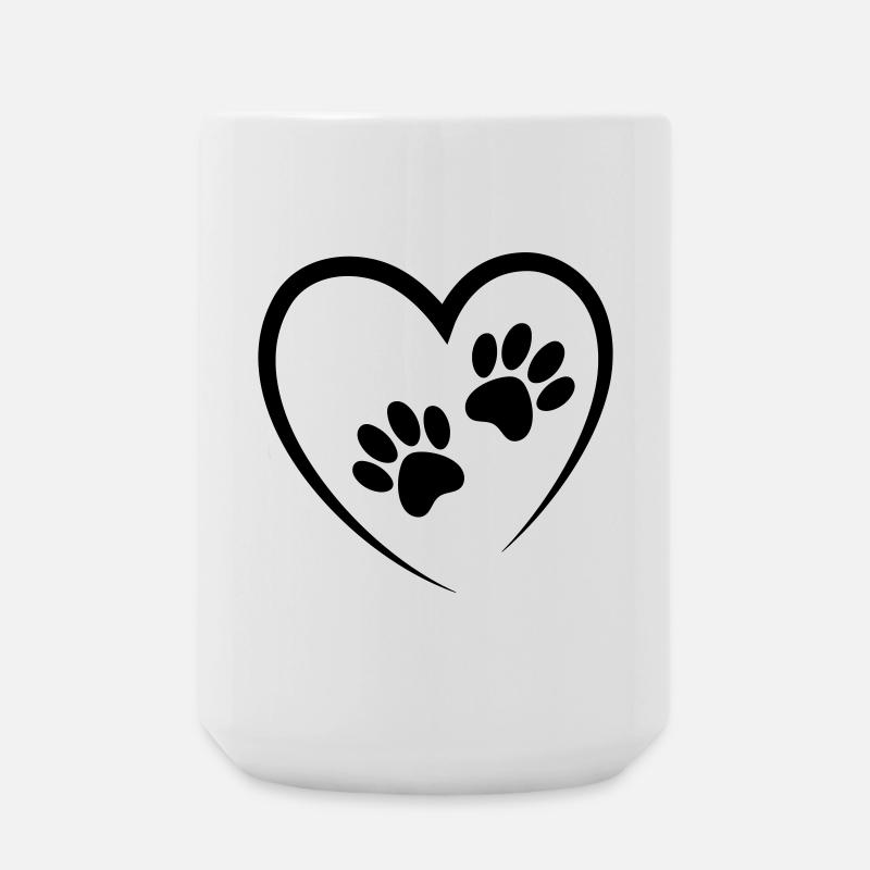 1Herz2Pfoten - Große Tasse 440 ml - Weiß