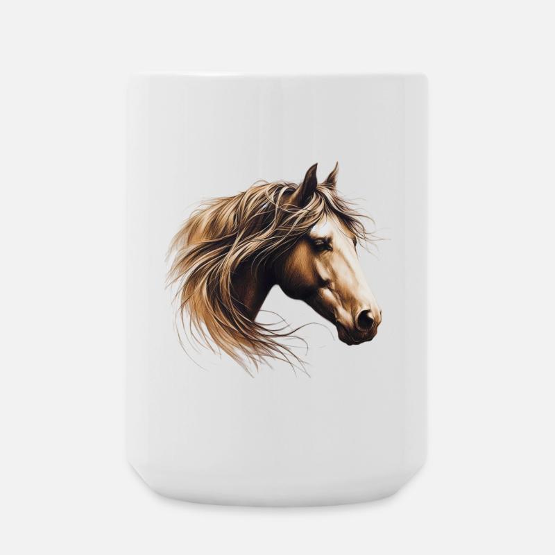 Cheval - Grande tasse 440 ml - blanc