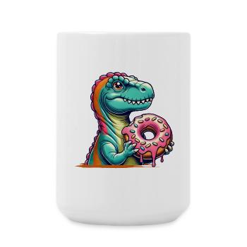 Dino donut motif: An adventure for those with a sweet tooth - Large Mug 440 ml - white - Front