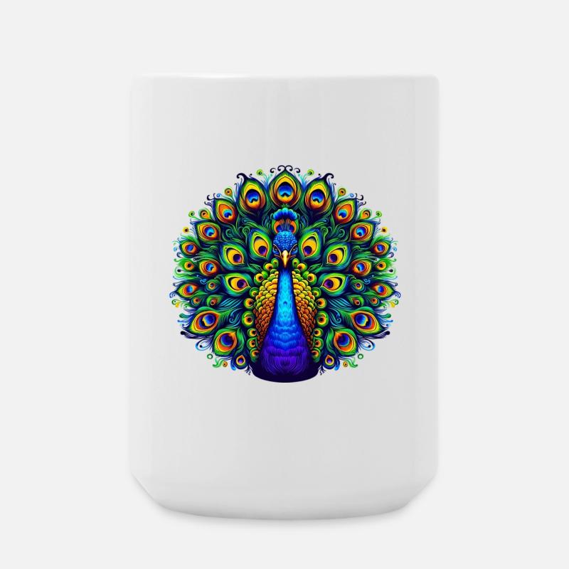 Peacock - Large Mug 440 ml - white