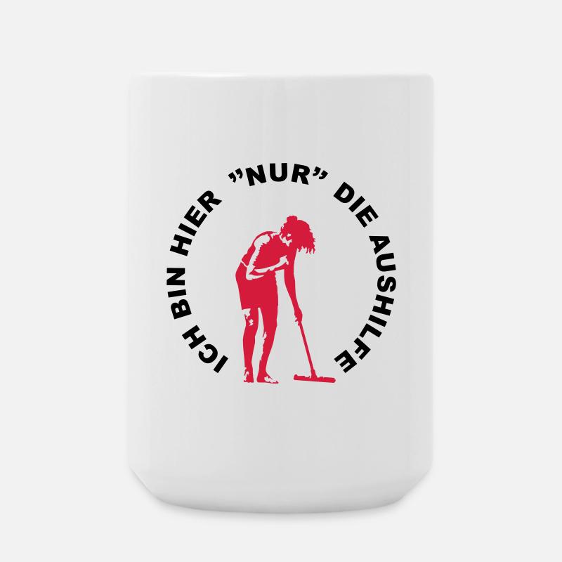 Frau beim Putzen Silhouette - Große Tasse 440 ml - Weiß