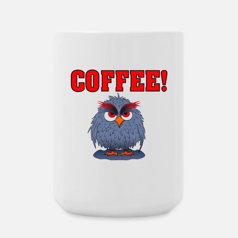 Eule COFFEE ROT - Große Tasse 440 ml - Weiß
