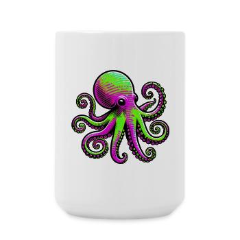 Krake - Große Tasse 440 ml - Weiß - Vorne
