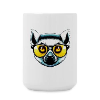 Lémurien avec lunettes de soleil - Grande tasse 440 ml - blanc - Devant