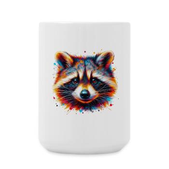 Waschbär - Große Tasse 440 ml - Weiß - Vorne