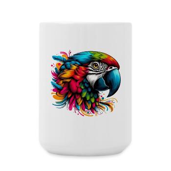 Papagei - Große Tasse 440 ml - Weiß - Vorne