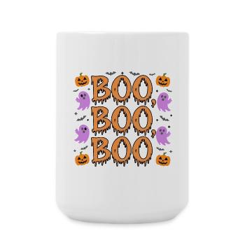 Lustige Halloween-'BOO'-Geister und Kürbisse - Große Tasse 440 ml - Weiß - Vorne