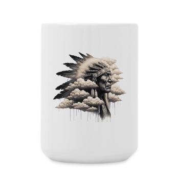 Amerikanisch, Indianer, Amerikaner - Große Tasse 440 ml - Weiß - Vorne