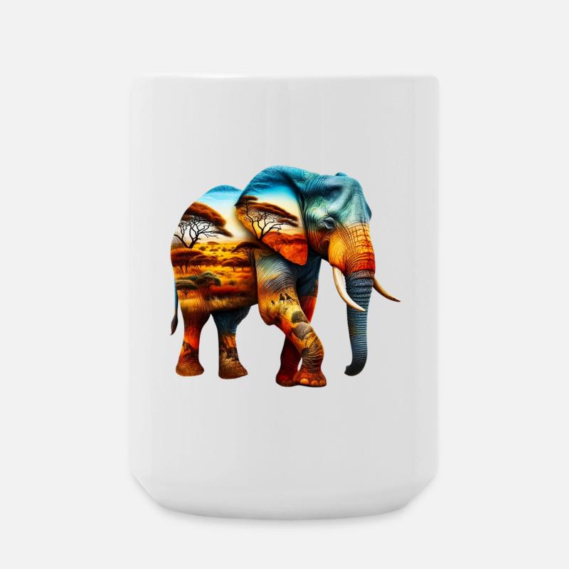 Elefant - Große Tasse 440 ml - Weiß