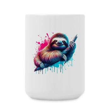 Faultier - Große Tasse 440 ml - Weiß - Vorne