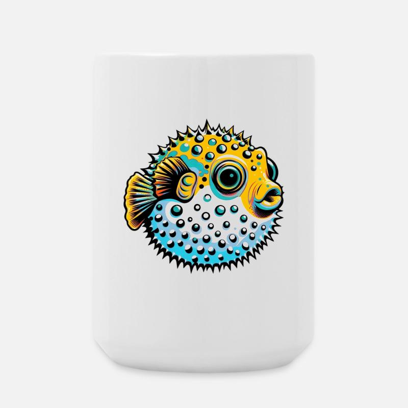 Kugelfisch - Große Tasse 440 ml - Weiß
