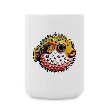 Kugelfisch - Große Tasse 440 ml - Weiß - Vorne