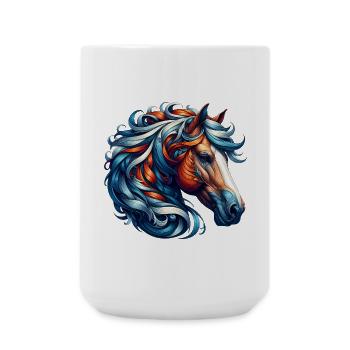 Cheval - Grande tasse 440 ml - blanc - Devant