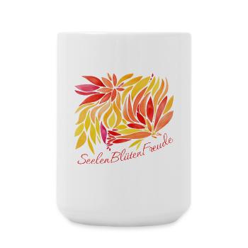 SeelenBlüten Freude - Sonja Ariel von Staden - Große Tasse 440 ml - Weiß - Vorne