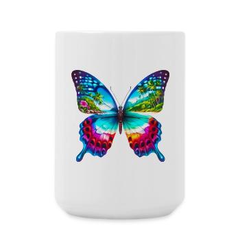 Papillon - Grande tasse 440 ml - blanc - Devant