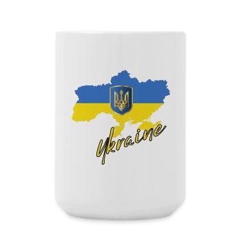 Fierté ukrainienne, drapeau ukrainien - Grande tasse 440 ml - blanc - Devant