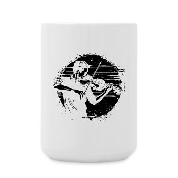 Violinist Zeichnung - Große Tasse 440 ml - Weiß - Vorne