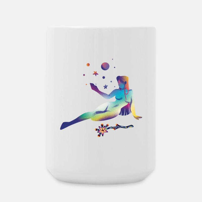 Cosmic Dreams Silhouette - Large Mug 440 ml - white