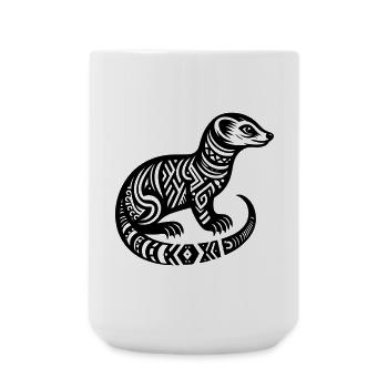 Mangouste tribale - Grande tasse 440 ml - blanc - Devant