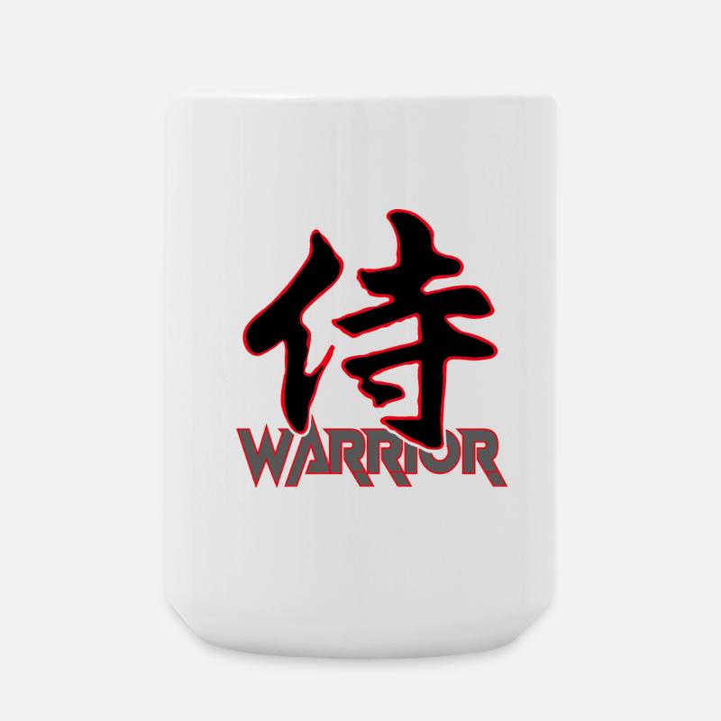 Warrior-Japanese Kanji - Large Mug 440 ml - white