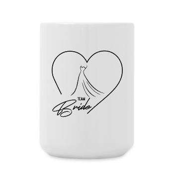 Team Bride! Heart & Wedding Dress, Customizable - Large Mug 440 ml - white - Front