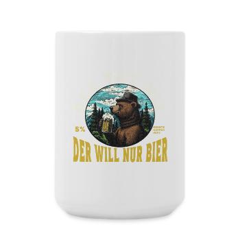Der tut nix der will nur Bier Bär - Große Tasse 440 ml - Weiß - Vorne