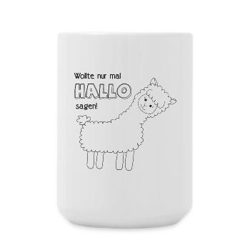 Kleiner Alpaka-Gruß - Große Tasse 440 ml - Weiß - Vorne