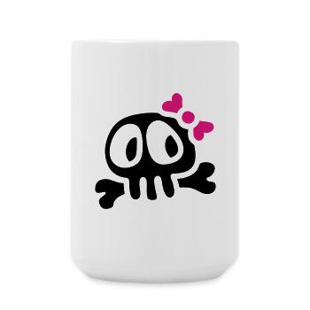 lady skull - Large Mug 440 ml - white - Front