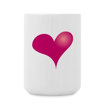Heart II, Full Color Tee Design - Large Mug 440 ml - white - Front