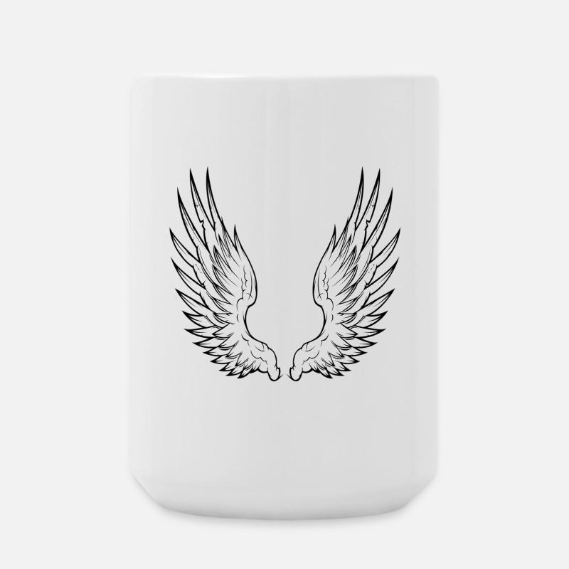 angel wings - Large Mug 440 ml - white