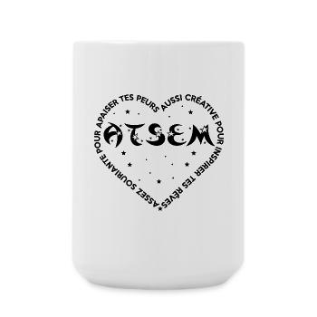 ATSEM CŒUR SOURIANTE - Grande tasse 440 ml - blanc - Devant