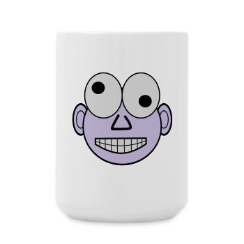 Lustiges Gesicht - Große Tasse 440 ml - Weiß - Vorne