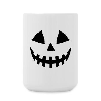 Kürbis schwarz flex - Große Tasse 440 ml - Weiß - Vorne
