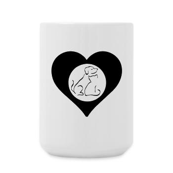 Herz voller Tierliebe / Animal Heart - Large Mug 440 ml - white - Front